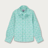 Boys Elephant Dance Mint Abaco Linen Shirt