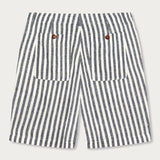 Men's Navy Lines Burrow Linen Short
