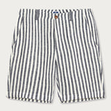 Men's Navy Lines Burrow Linen Short
