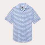 Men's Ocean Blue Sea Seahorses Arawak Linen Shirt
