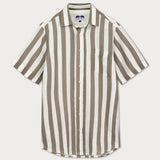 Men's Tan Candy Stripe Manjack Linen Shirt