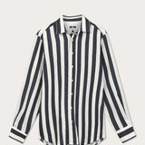 Men's Navy Candy Stripe Abaco Linen Shirt