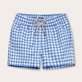 Boys Blue Gingham Staniel Swim Shorts