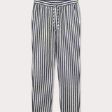 Men's Navy Lines Eleuthera Linen Trousers